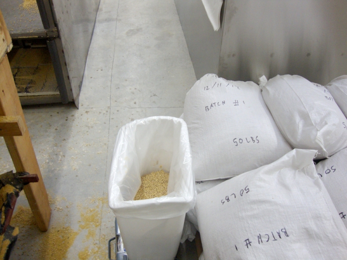 Bagging the malt is highly automated and sophisticated.